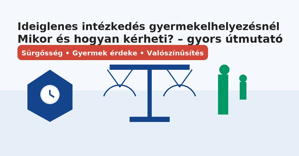 Ideiglenes intézkedés gyermekelhelyezésnél – mikor és hogyan kérheti? (jogi szemmel, érthetően)